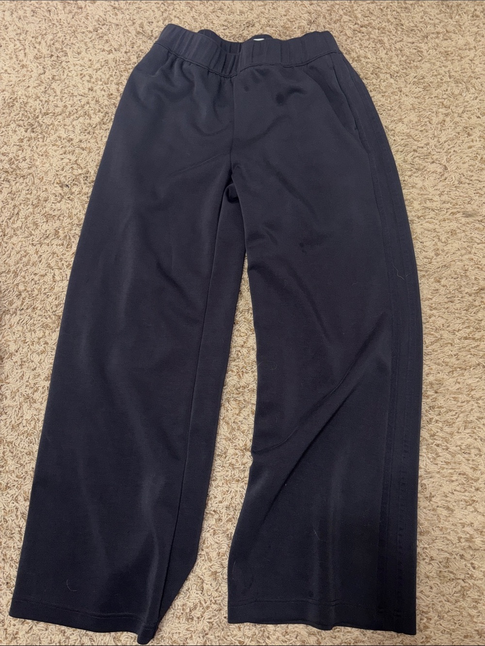 Women’s Navy Blue Wide-Leg Pull-On Pants